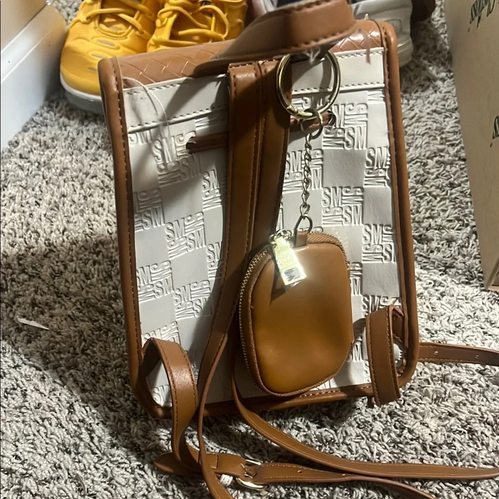 Steve Madden Tan and Cream Woven Backpack - Picture 2 of 5